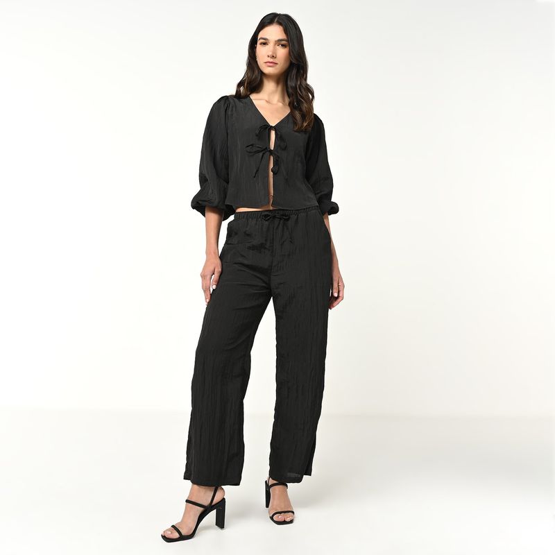 UNIVERSITY CLUB - Pantalón Wide Leg Mujer Tiro alto con Ojalillo University Club