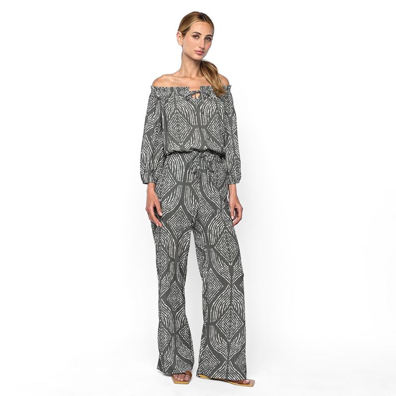 UNIVERSITY CLUB - Pantalón Wide Leg Mujer Tiro alto con Ojalillo University Club