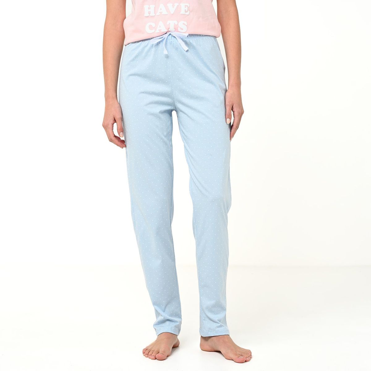 SYBILLA - Pantalón de pijama Mujer Largo de Algodón Sybilla