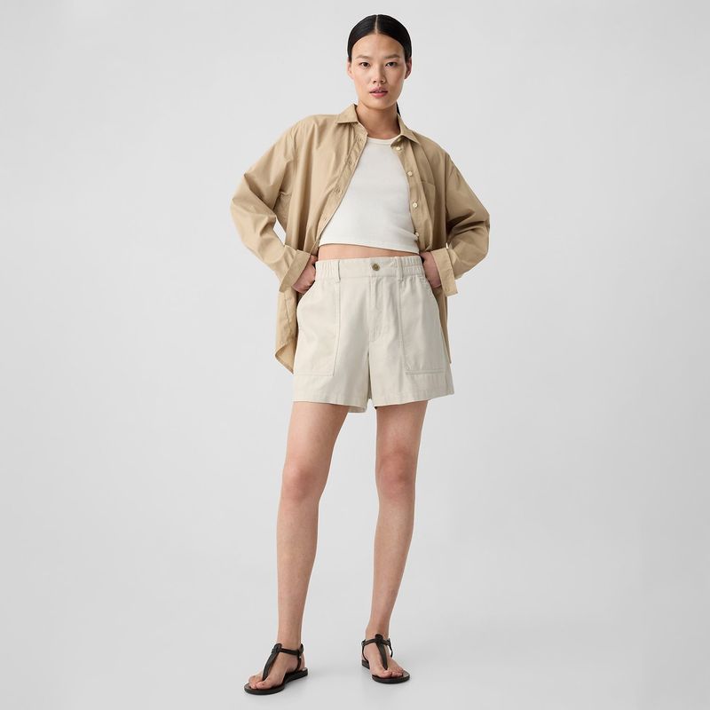 GAP - Short Mujer Tiro alto de Algodón GAP