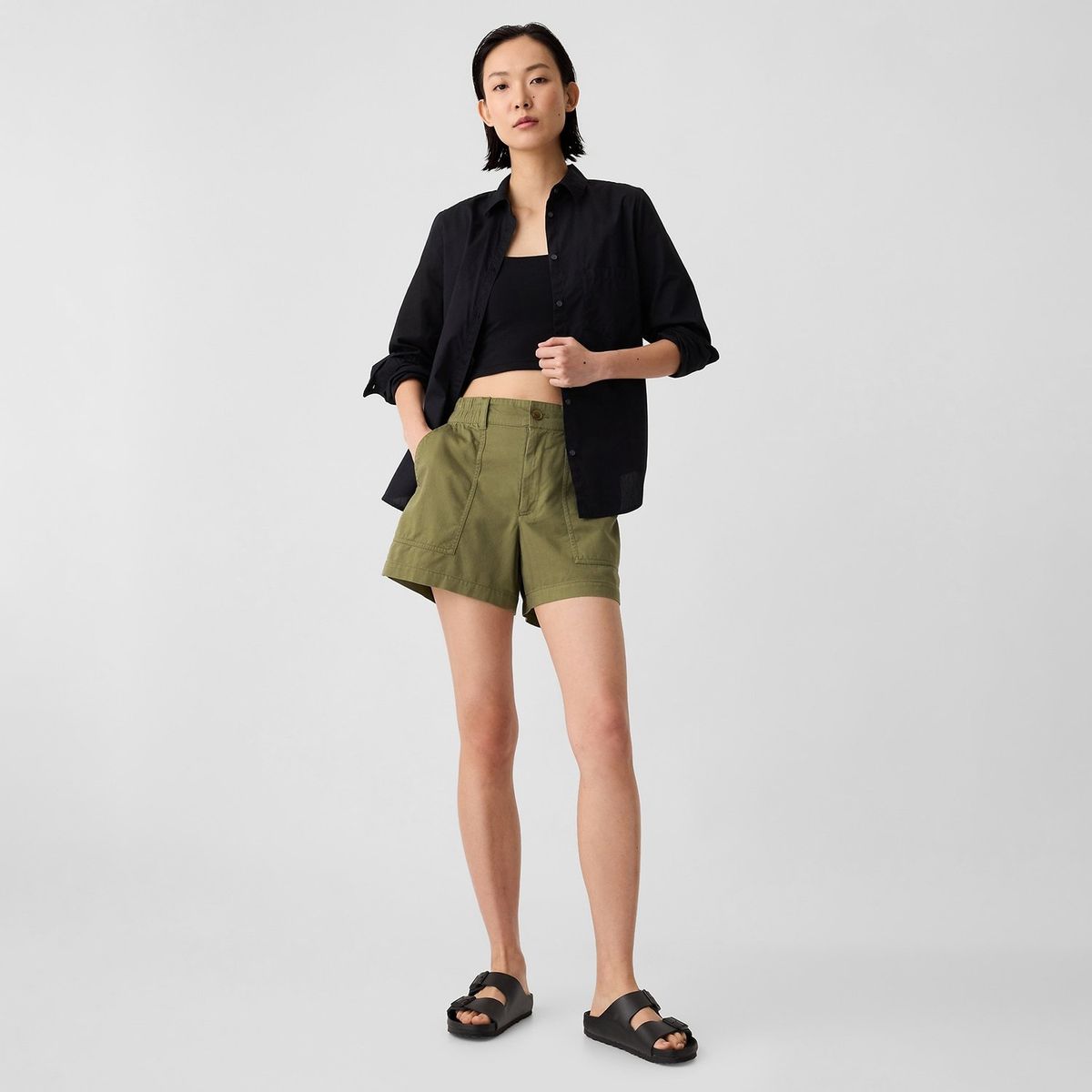 GAP - Short Mujer Tiro alto de Algodón GAP