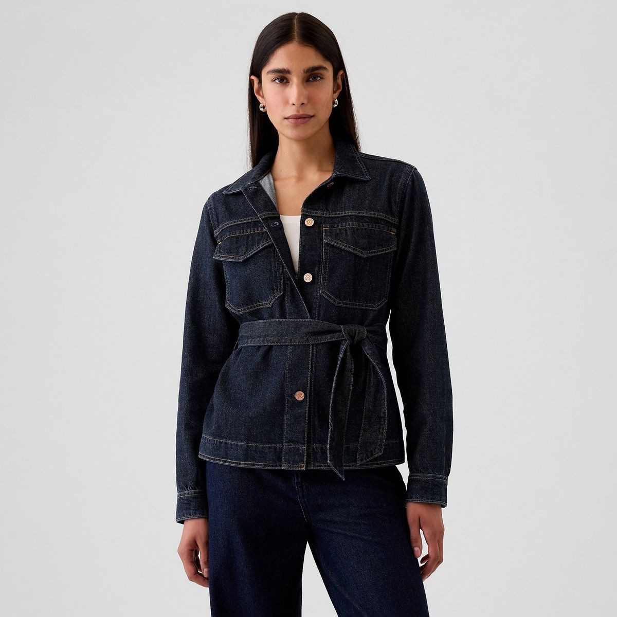 GAP - Chaqueta de jean Mujer Ajustada de Algodón GAP