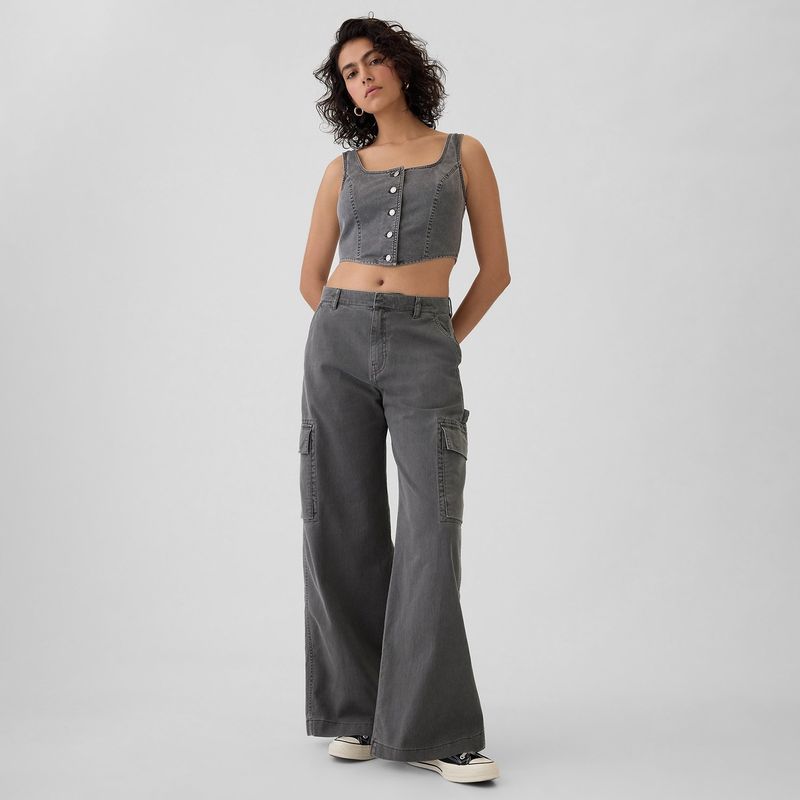 GAP - Pantalón Cargo Mujer Tiro medio de Algodón GAP