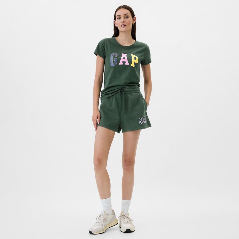 GAP - Short Mujer Tiro alto con Logo de Algodón GAP