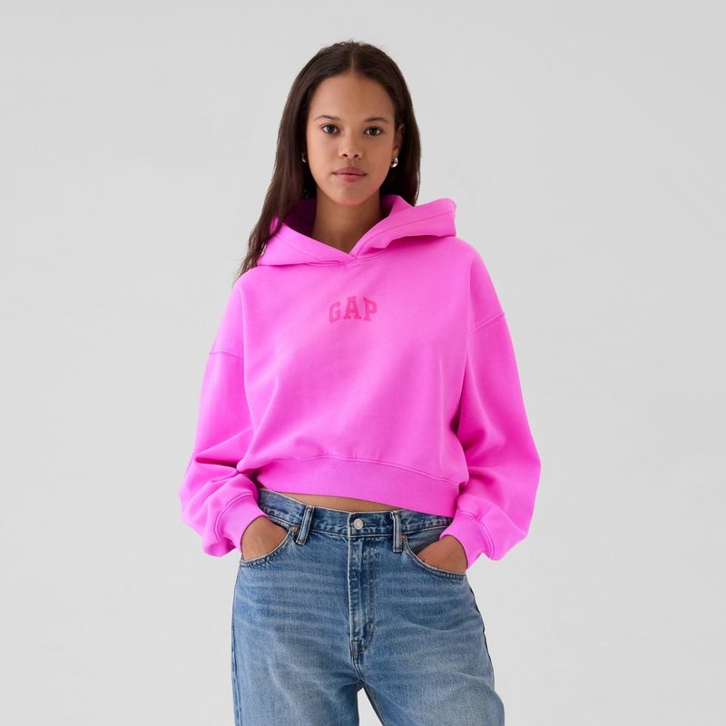 GAP - Hoodie Mujer Con Logo de Algodón Crop GAP