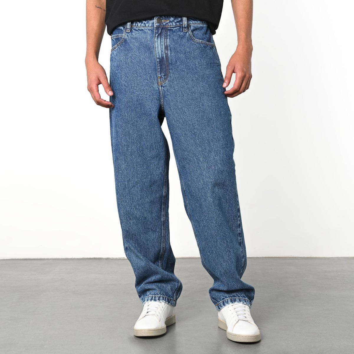 BEARCLIFF - Jean 5 Bolsillos Hombre Baggy de Algodón Largo 32 Bearcliff