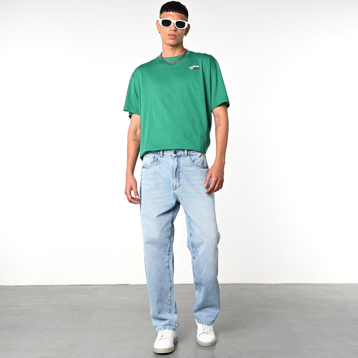 BEARCLIFF - Jean 5 Bolsillos Hombre Baggy de Algodón Largo 32 Bearcliff