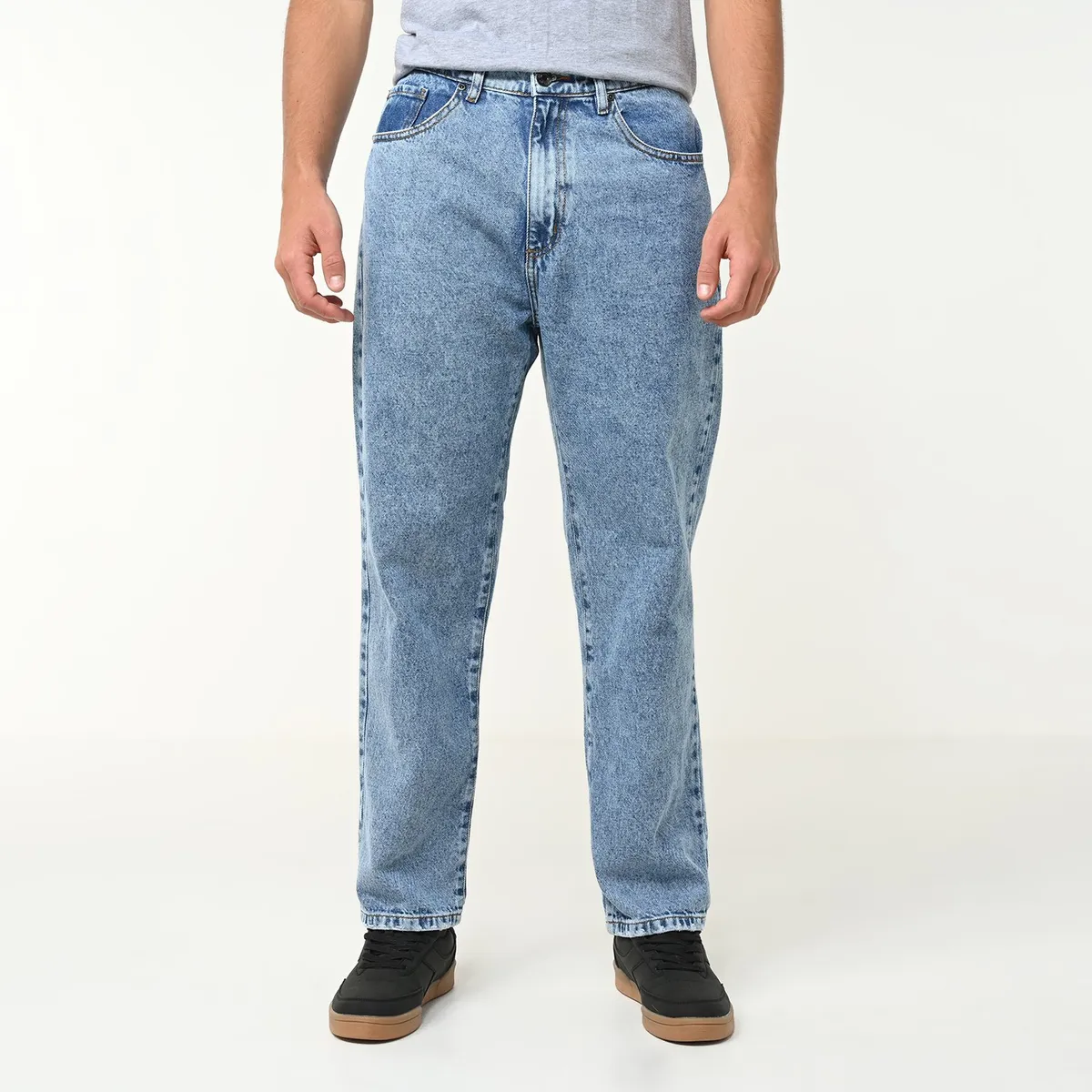 BEARCLIFF - Jean 5 Bolsillos Hombre Baggy de Algodón Largo 32 Bearcliff