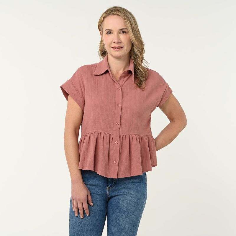 NEWPORT - Camisa Mujer Manga corta de Algodón Newport
