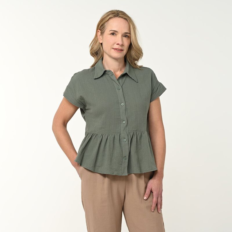 NEWPORT - Camisa Mujer Manga corta de Algodón Newport