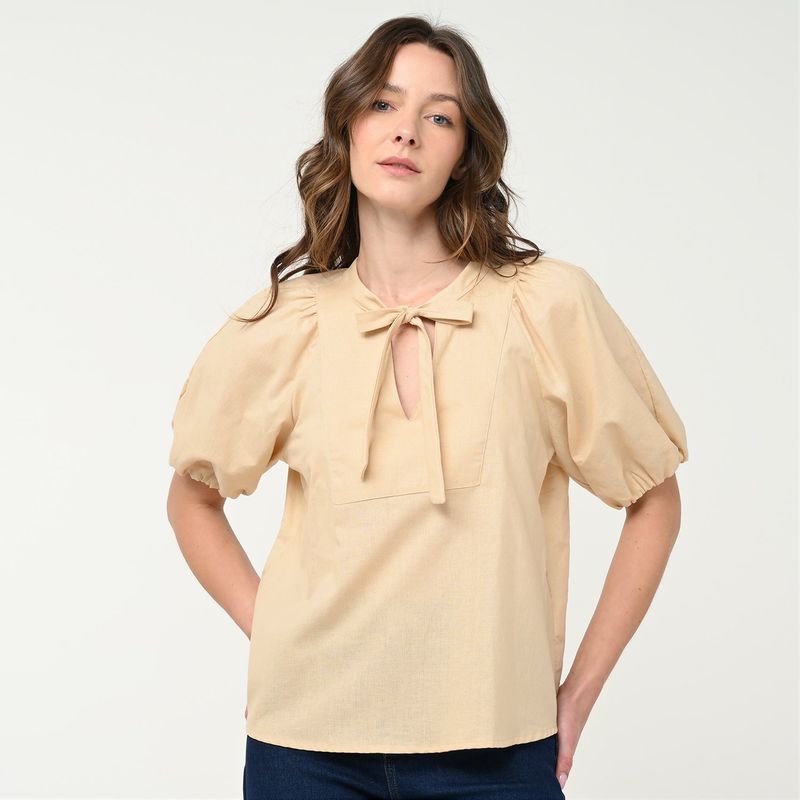 NEWPORT - Blusa Mujer Manga corta de Algodón Newport