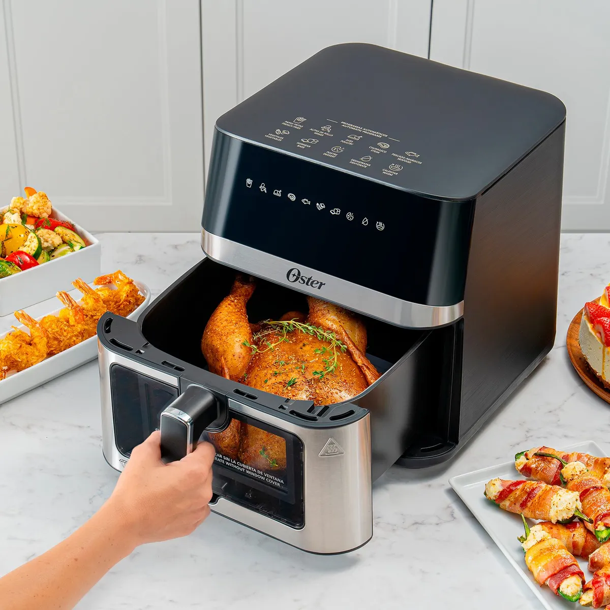 OSTER - Freidora de aire Oster Digital, Recubrimiento Diamond Force 7.5 lt