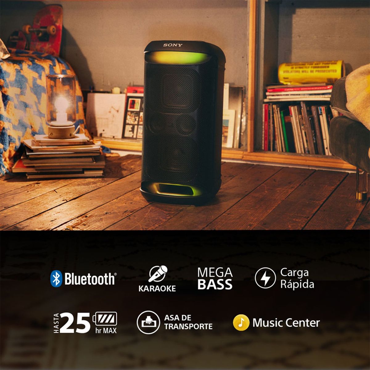 SONY - Parlante inalámbrico para fiestas Sony XV500 de la serie X Srs-xv500