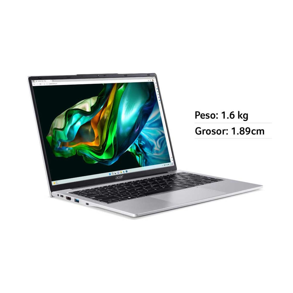ACER - Portátil Aspire Lite Acer | Intel Core i3 | 8GB de RAM | 512GB SSD de Almacenamiento | Windows 11 | Pantalla 14 pulgadas | AL14-31P-353Y | Computador portátil