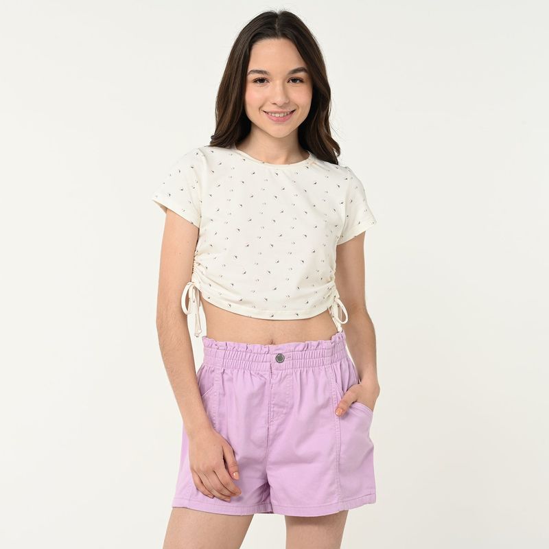 ELV - Camiseta Niña Anudada Manga corta Algodón ELV