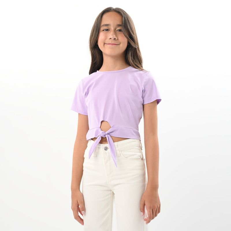 ELV - Camiseta Niña Anudada Manga corta Algodón ELV