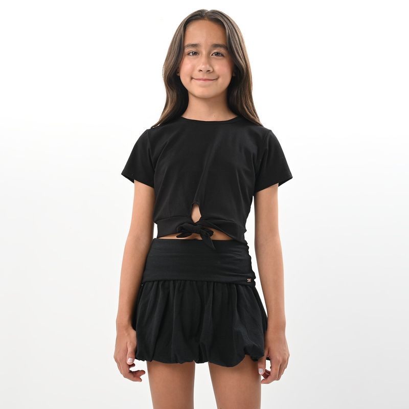 ELV - Camiseta Niña Anudada Manga corta Algodón ELV