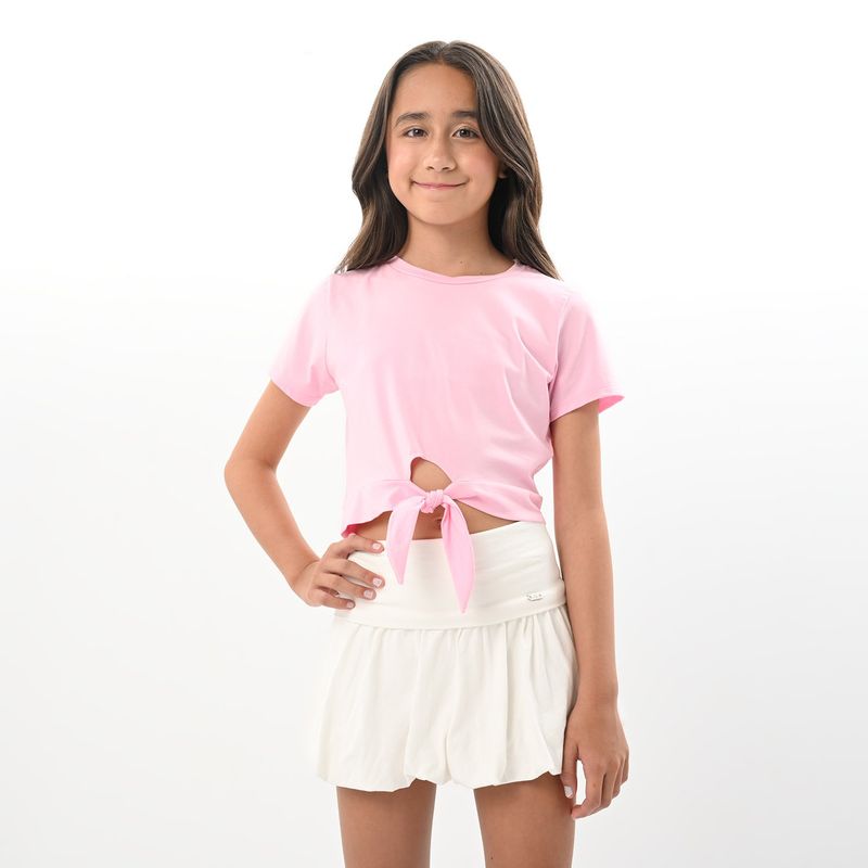 ELV - Camiseta Niña Anudada Manga corta Algodón ELV