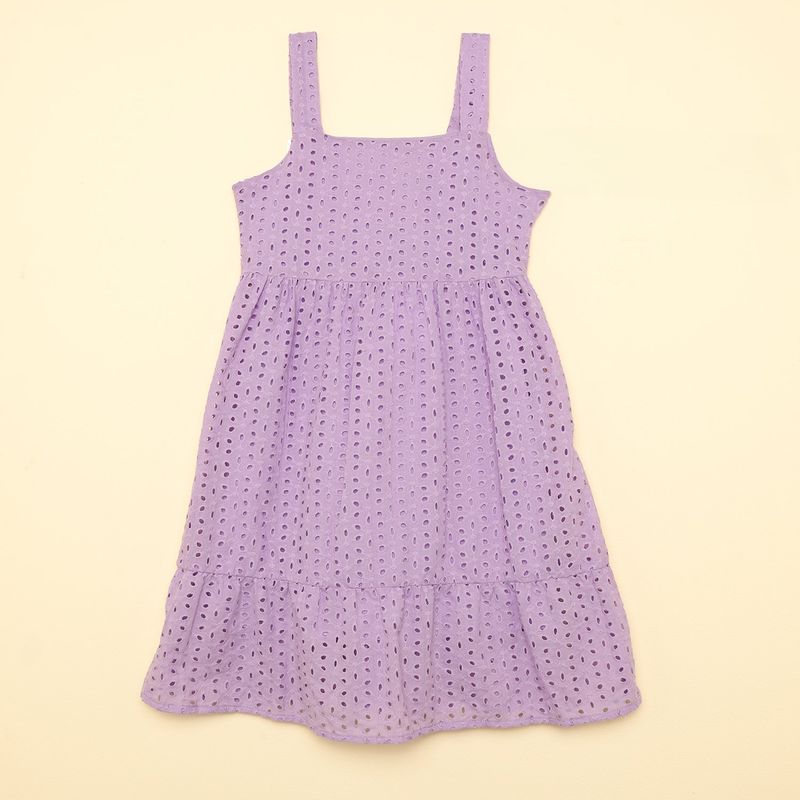 ELV - Vestido para Niña con Ojalillo de Algodón ELV
