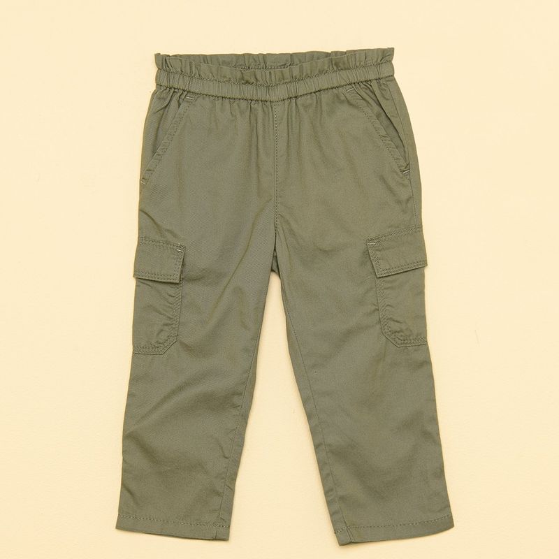 GAP - Pantalón para Bebé niña cintura elásticada Cargo de Algodón GAP