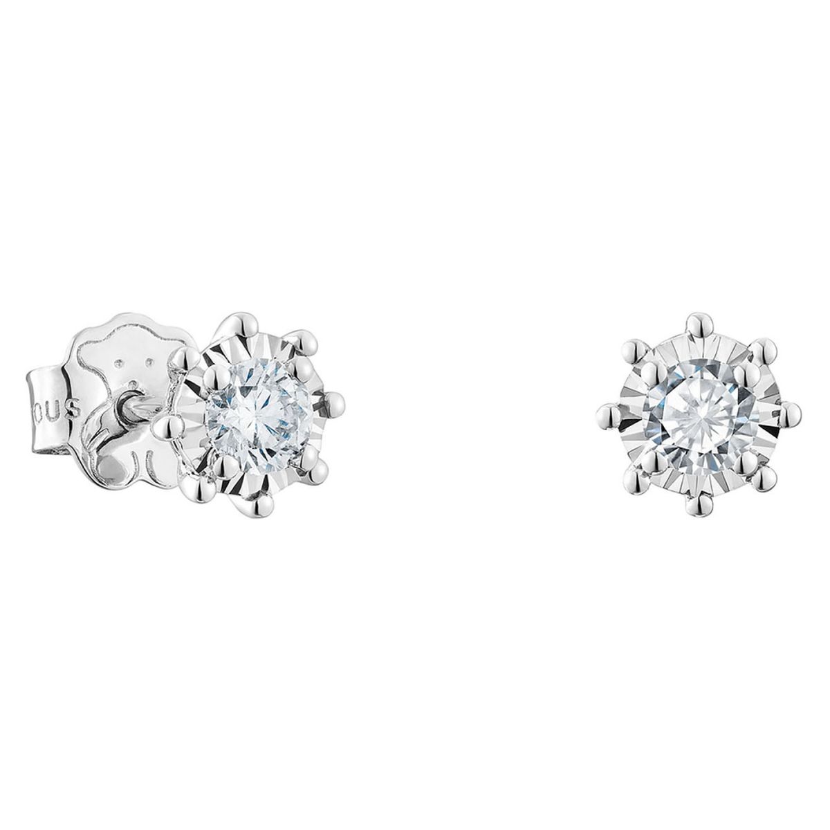 TOUS - Aretes pequeños de oro blanco y diamantes 0,20 ct Les Classiques