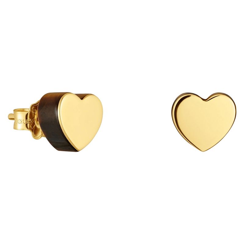 TOUS - Aretes corazón de oro y ojo de tigre TOUS 1950