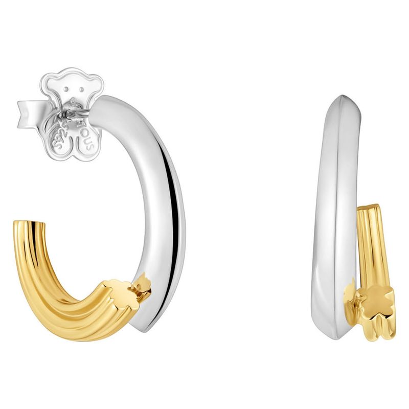 TOUS - Aretes de aro bicolor con motivo oso TOUS 1950