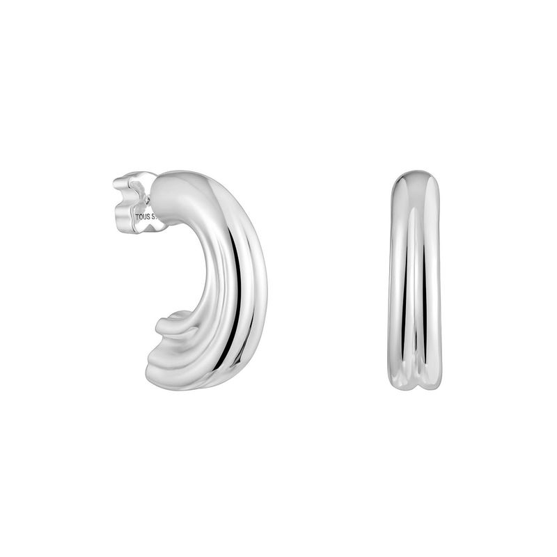 TOUS - Aretes de aro de plata y motivo oso TOUS 1950