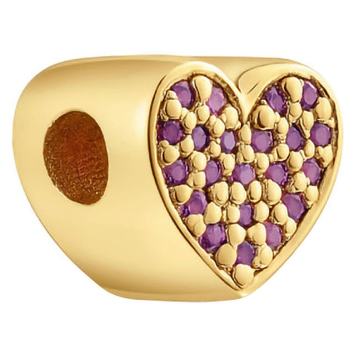 TOUS - Dije corazón con baño de oro 18 kt sobre plata y rodolitas TOUS 1951