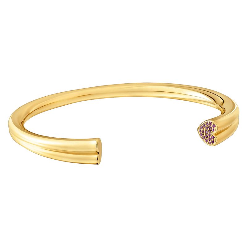 TOUS - Pulsera Esclava Con Baño De Oro 18 Kt Sobre Plata Y Motivo Corazón Con Rodolitas Tous 1951