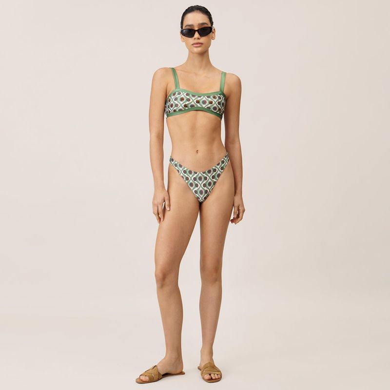 ONDA DE MAR - Top de vestido de baño Unnur tipo bandeau con estampado Onda de Mar