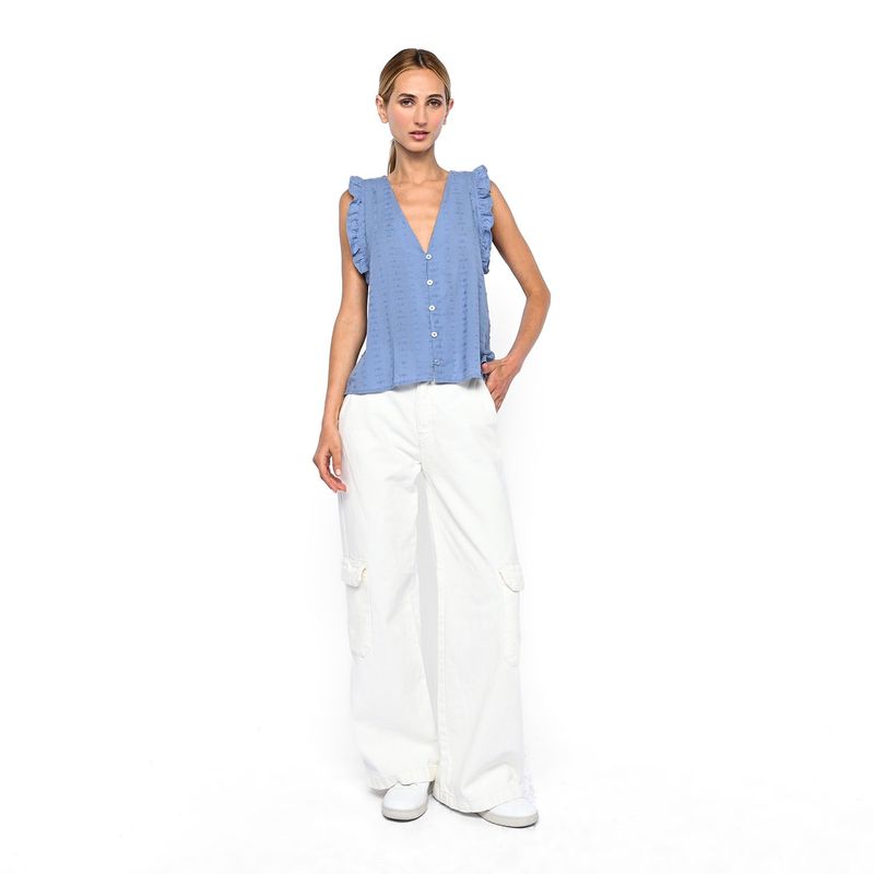 UNIVERSITY CLUB - Blusa Mujer Sin mangas de Algodón University Club