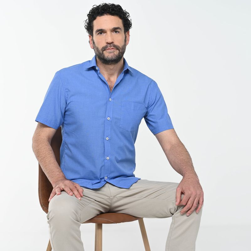 NEWPORT - Camisa Hombre Manga corta Recto de Algodón Newport