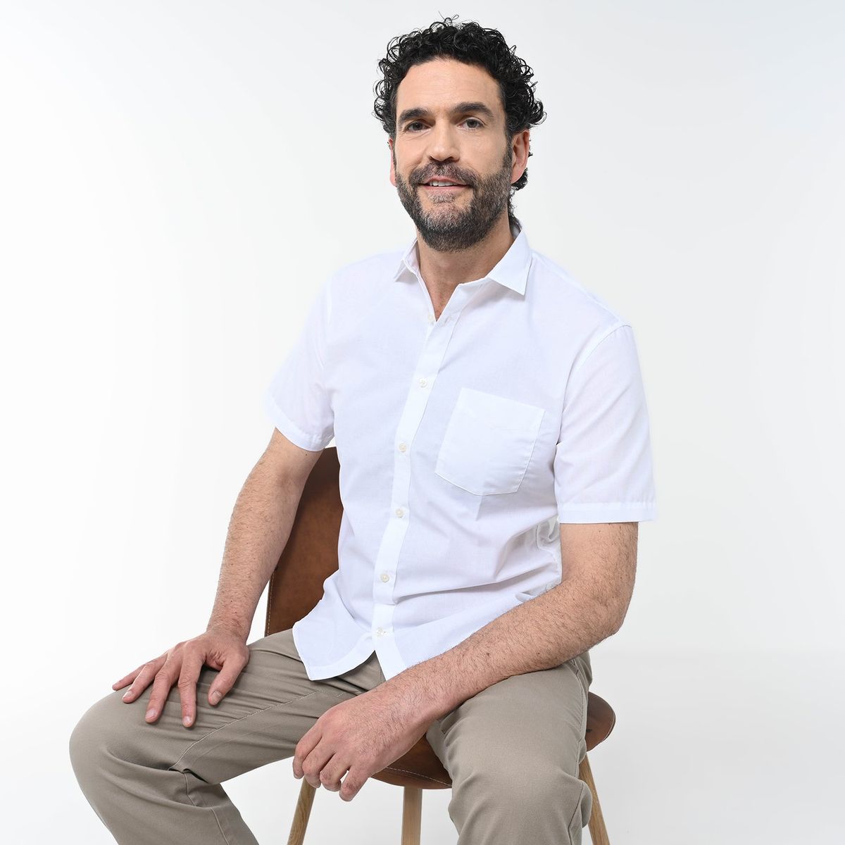 NEWPORT - Camisa Hombre Manga corta Recto de Algodón Newport