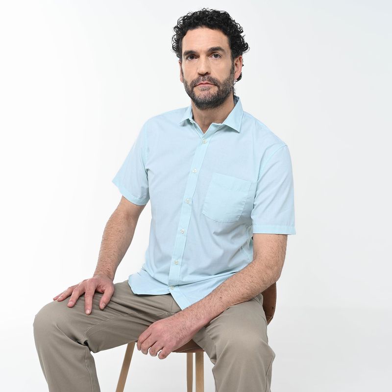 NEWPORT - Camisa Hombre Manga corta Recto de Algodón Newport