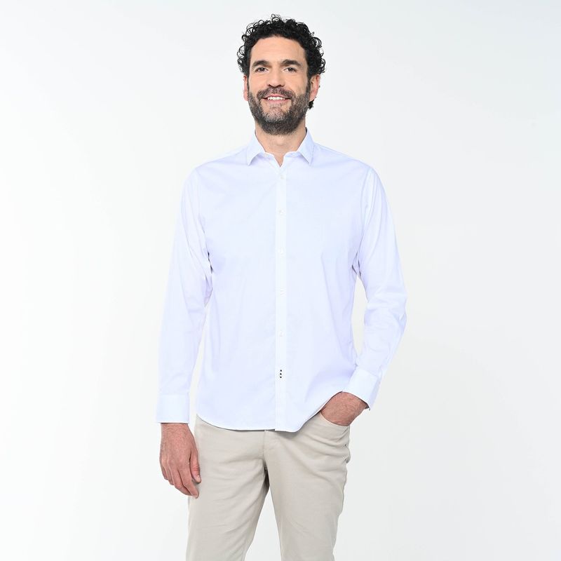 NEWPORT - Camisa Hombre de Rayas Manga larga Recto de Algodón Newport