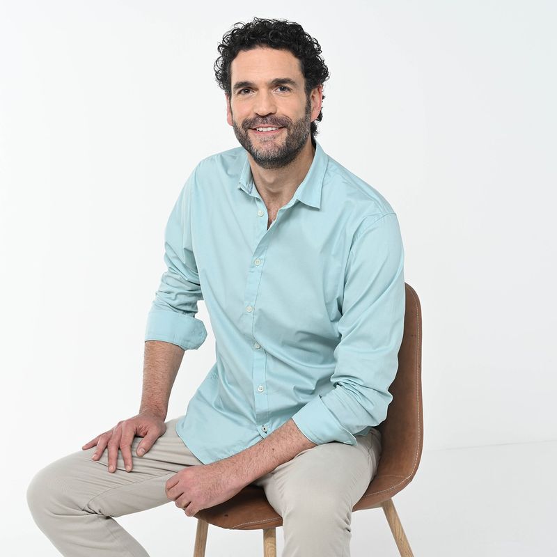 NEWPORT - Camisa Hombre de Rayas Manga larga Recto de Algodón Newport