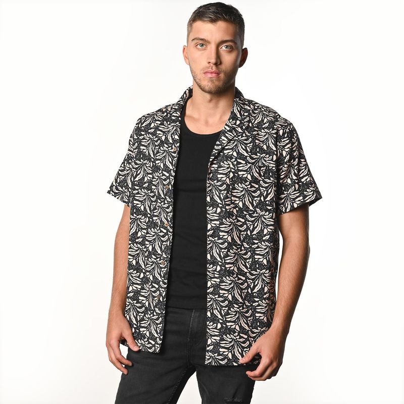 DENIMLAB - Camisa Hombre con Estampado Manga corta de Algodón Denimlab