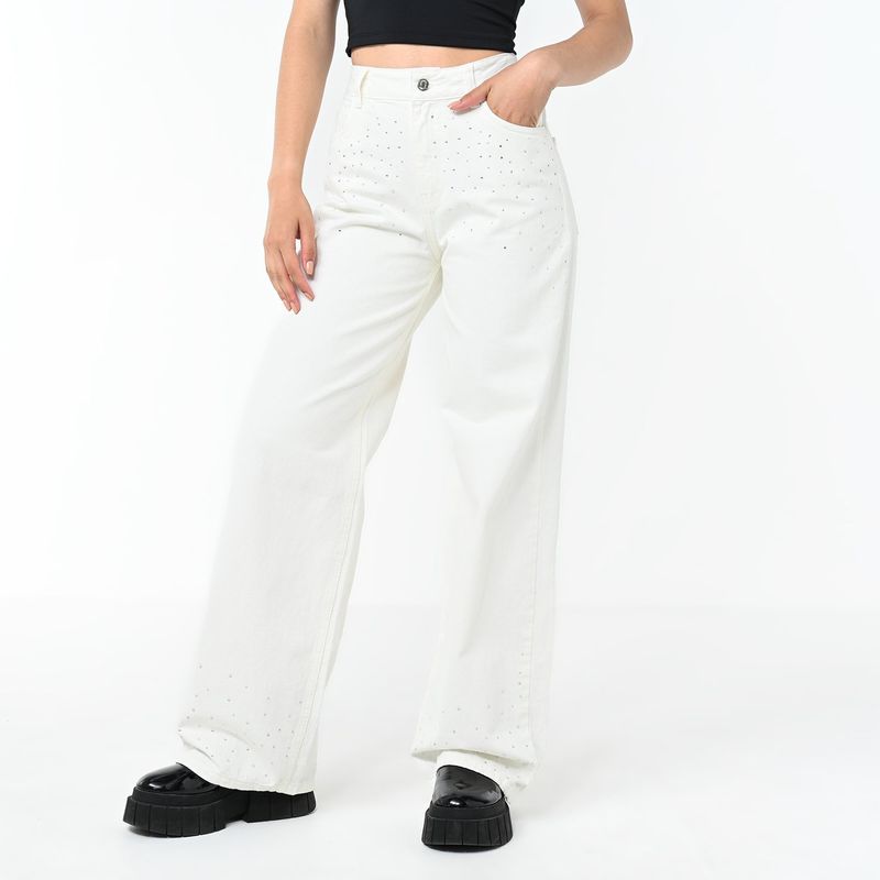SYBILLA - Jean Wide Leg Mujer Tiro medio Sybilla