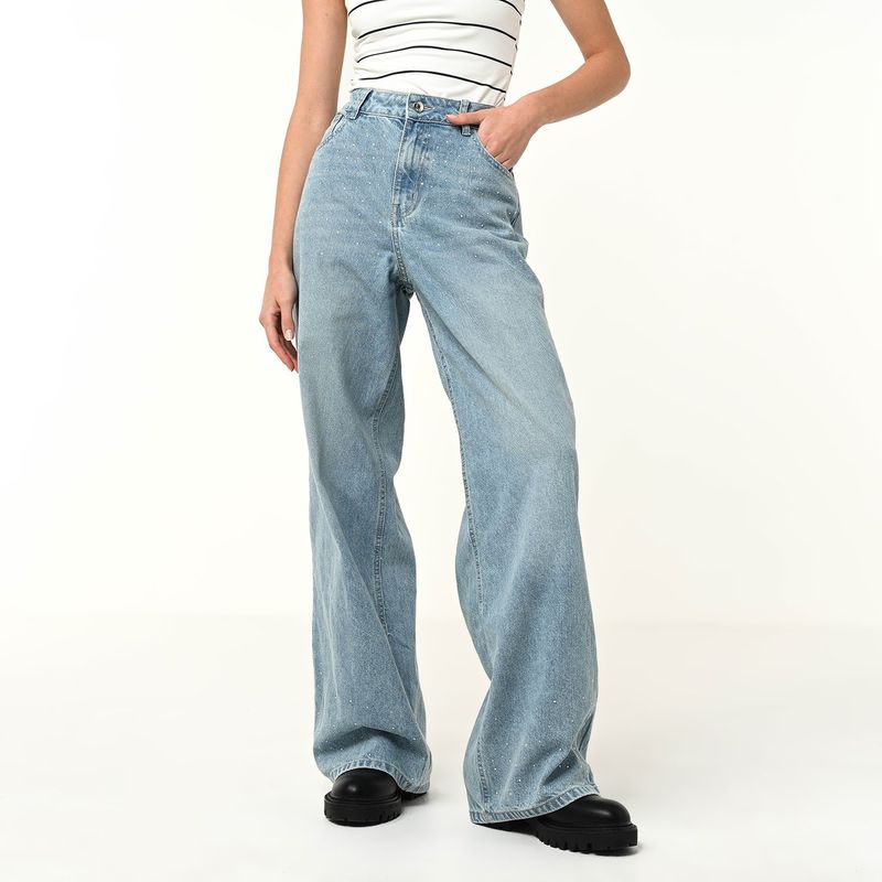 SYBILLA - Jean Wide Leg Mujer Tiro medio Sybilla