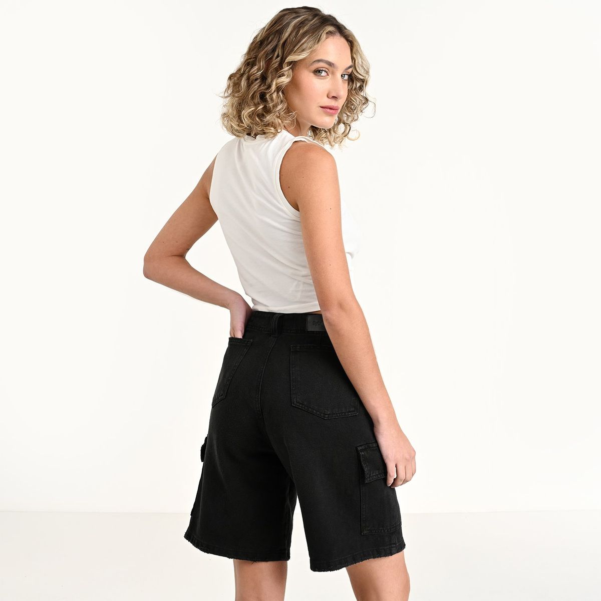 SYBILLA - Bermuda Mujer Tiro medio de Algodón Sybilla