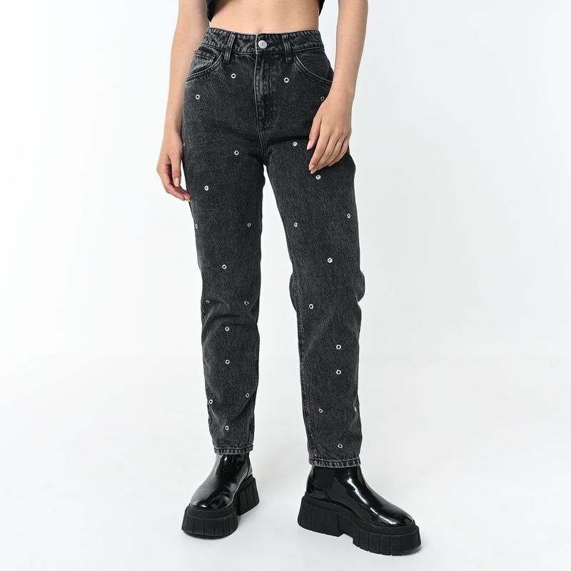 SYBILLA - Jean Mom Fit Mujer Tiro medio Sybilla