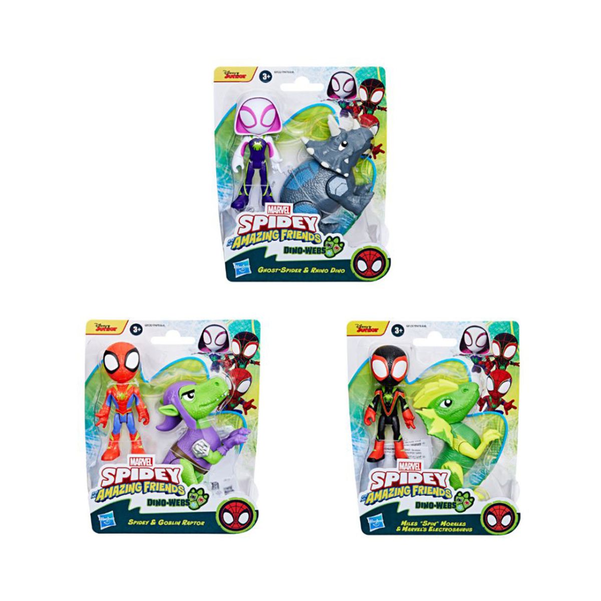 MARVEL - Figura de Acción Spidey & His Amazing Friends Dino-Webs Héroe y Dino-Villano 