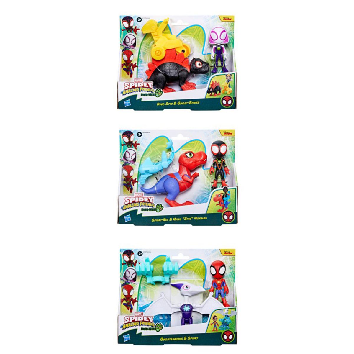 MARVEL - Figura de Acción Spidey y sus amigos: Dino-Webs Pack Doble