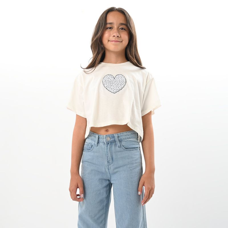 ELV - Camiseta Niña con Estampado Manga corta Algodón ELV