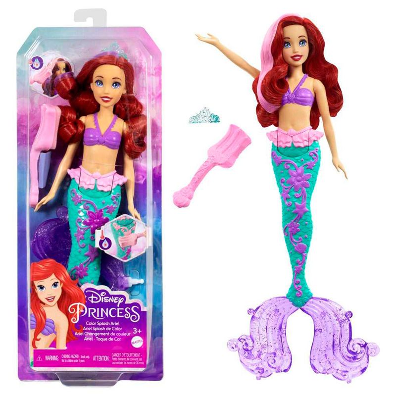 DISNEY PRINCESS - Muñeca La Sirenita Disney Cambio Color Pelo