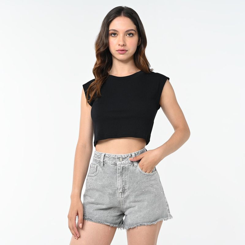 SYBILLA - Short Mujer Tiro medio de Algodón Sybilla