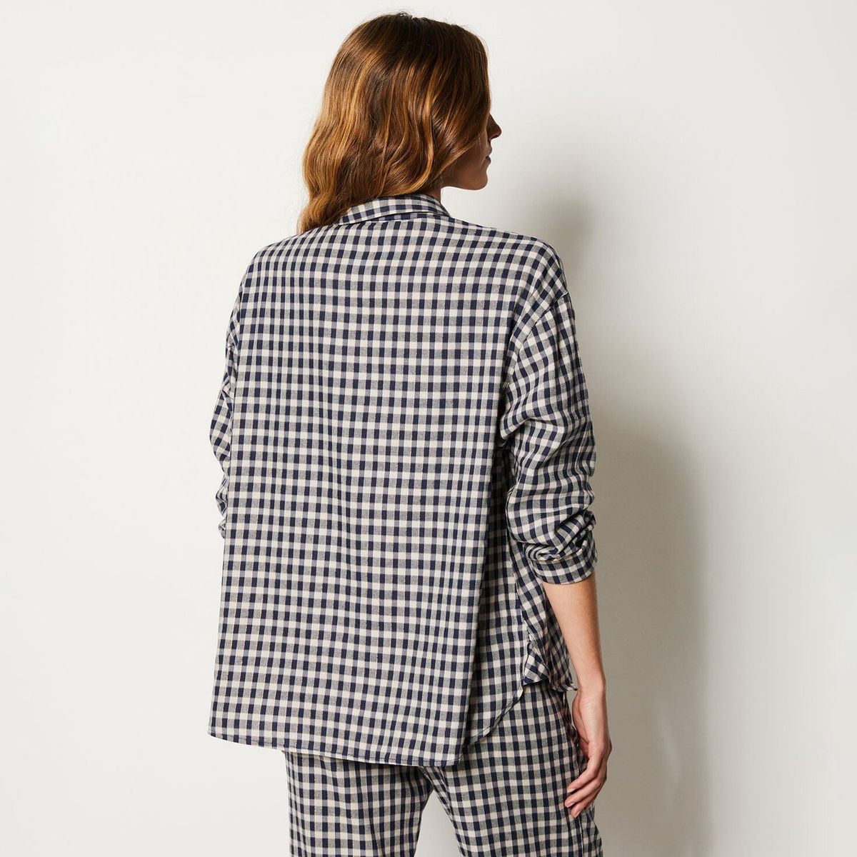 ETAM - Camisa de dormir Mujer Manga larga Cuadros de Algodón ETAM