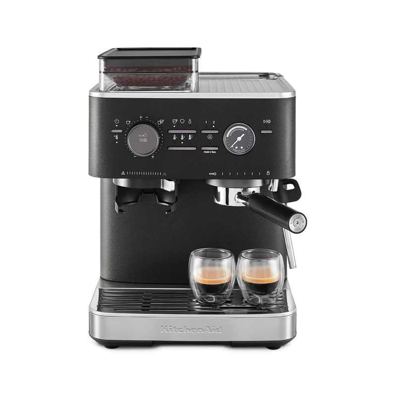 KITCHENAID - Cafetera de Espresso Semi-Automática KitchenAid | Moledor de Cafe Integrado | Dosificación Inteligente | Silenciosa | KES65551BK