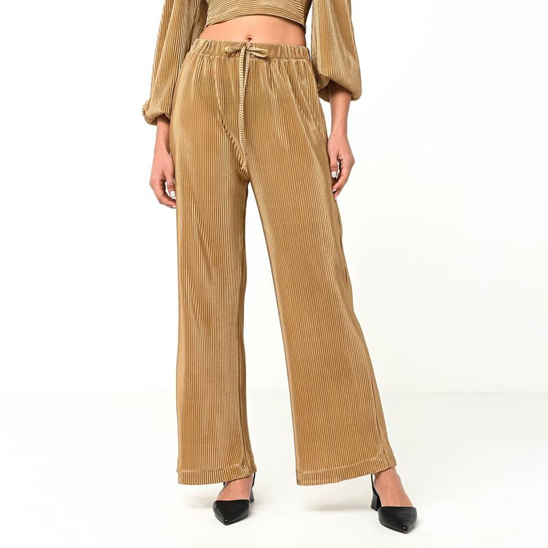 MOSSIMO - Pantalón Wide Leg Mujer Tiro alto Rayas Mossimo